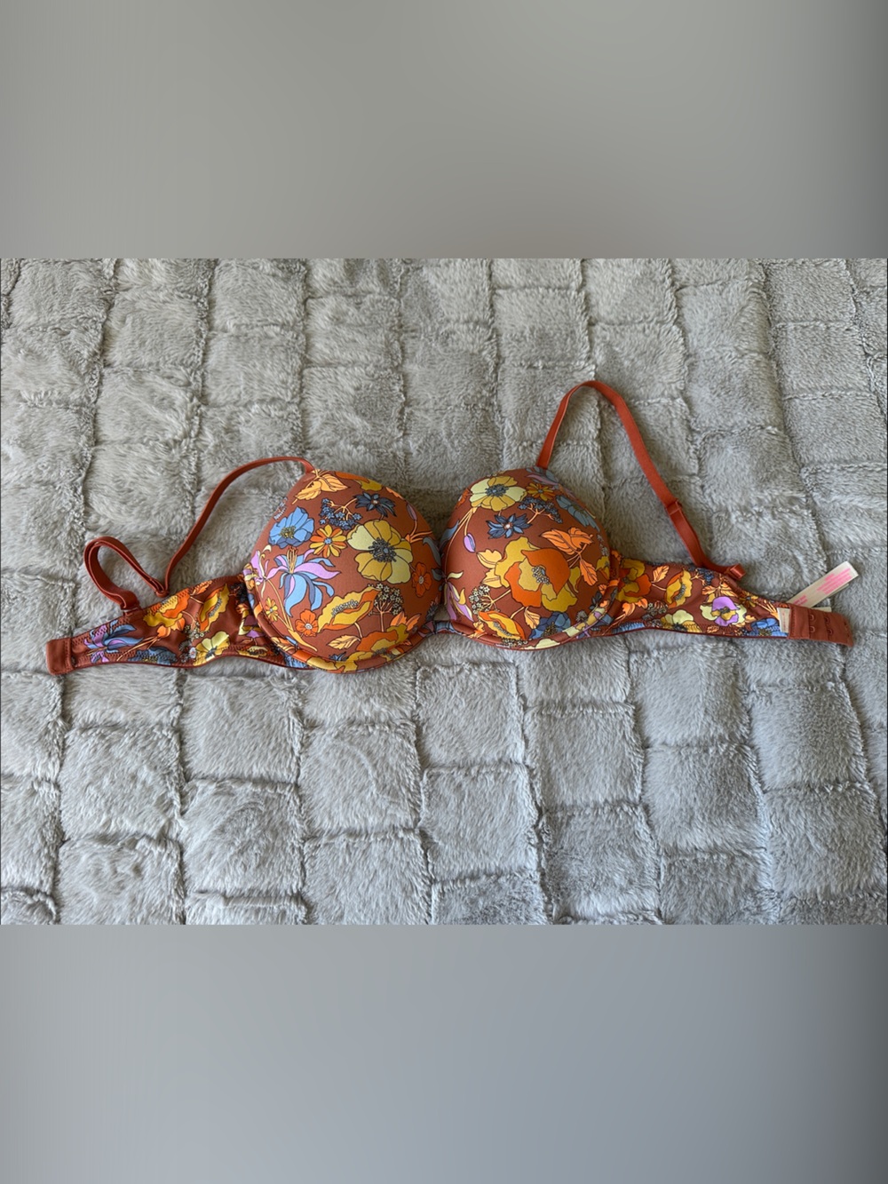 Victoria's Secret Orange Floral Push-Up Bra